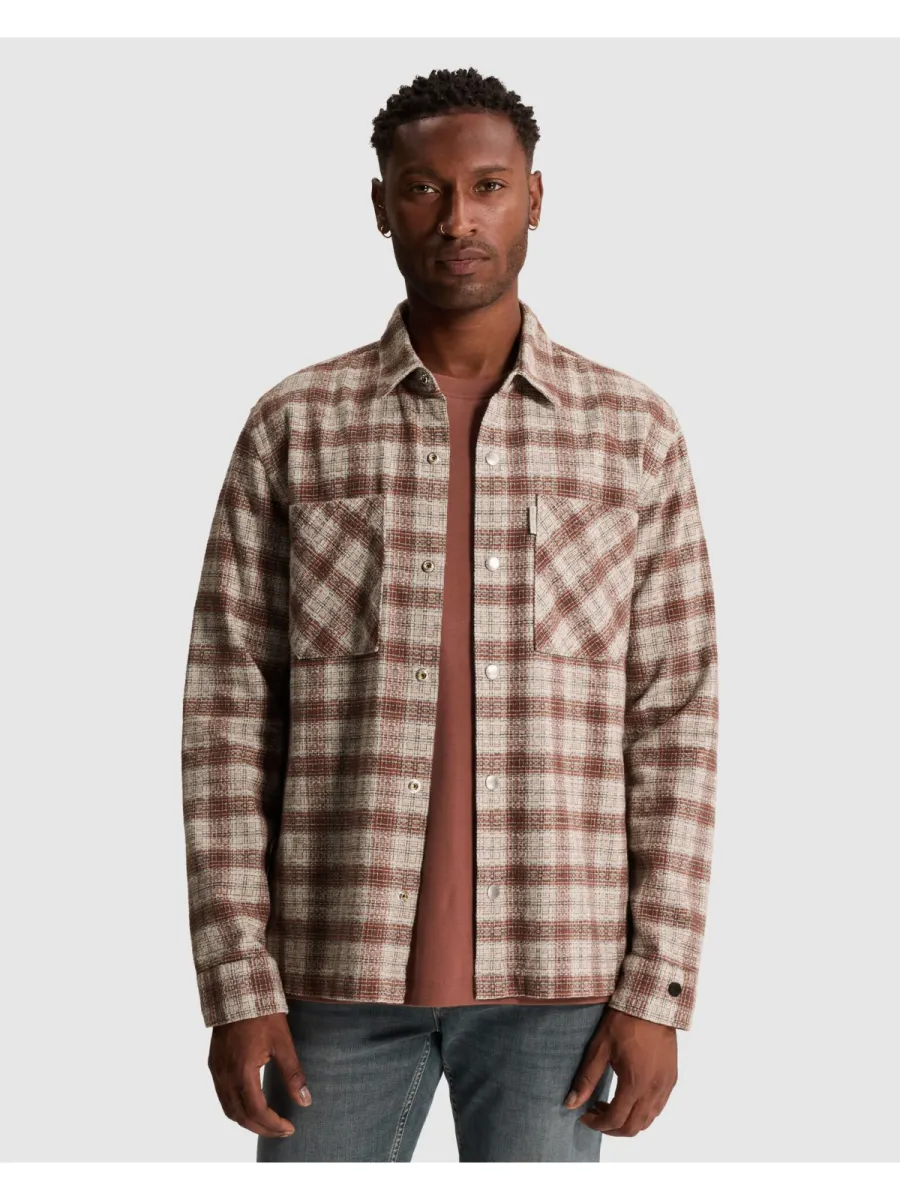 CAST IRON-Long sleeve shirt Dobby yarn dyed-CSI2610253-9024 Lunar rock-LICHT-/PAREL GRIJS