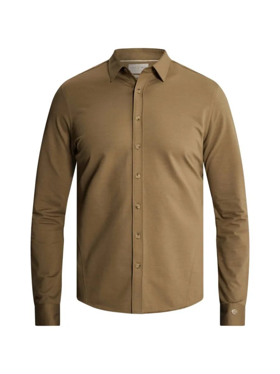 CAST IRON-Long sleeve shirt Twill Jersey-CSI2609220-8026 Walnut-BRUIN