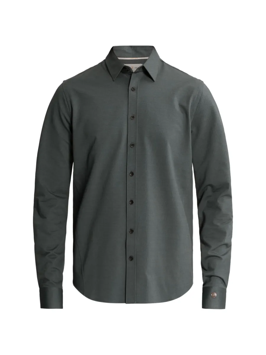 CAST IRON-Long sleeve shirt Twill Jersey-CSI2610250-9076 Dark slate-GRIJS