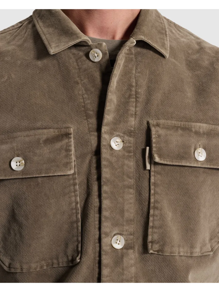cast-iron-long-sleeve-shirt-velvet-garment-dye-csi2609230-8026-walnut-bruin-2 CAST IRON-Long sleeve shirt Velvet garment dye-CSI2609230-8026 Walnut-BRUIN