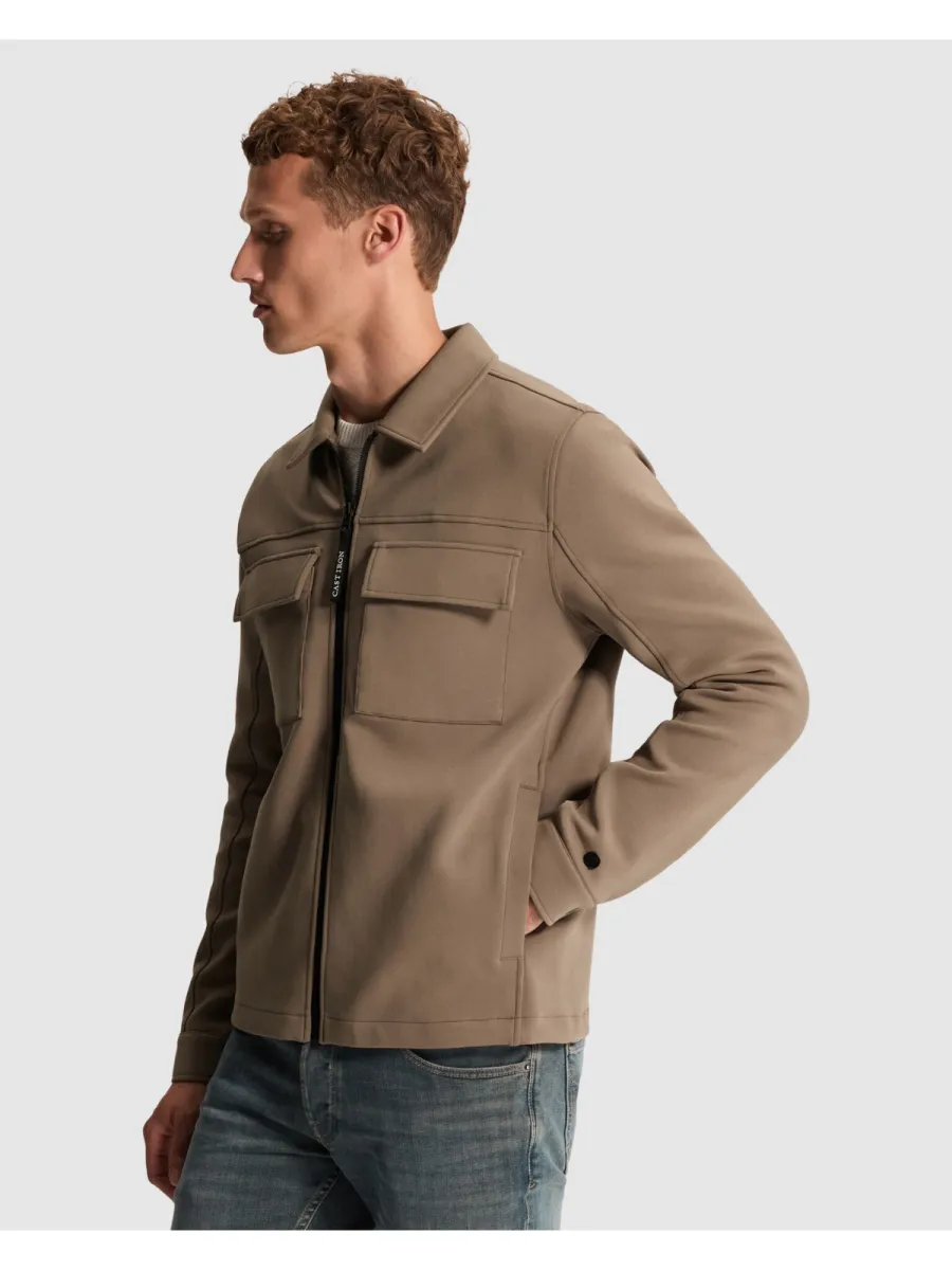 CAST IRON-Zip jacket regular fit interlock-CSW2609436-8026 Walnut-BRUIN