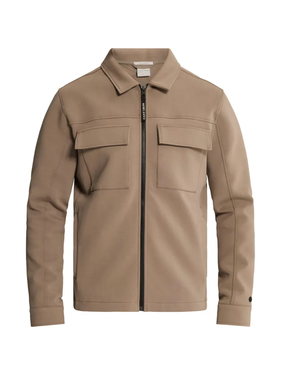 CAST IRON-Zip jacket regular fit interlock-CSW2609436-8026 Walnut-BRUIN