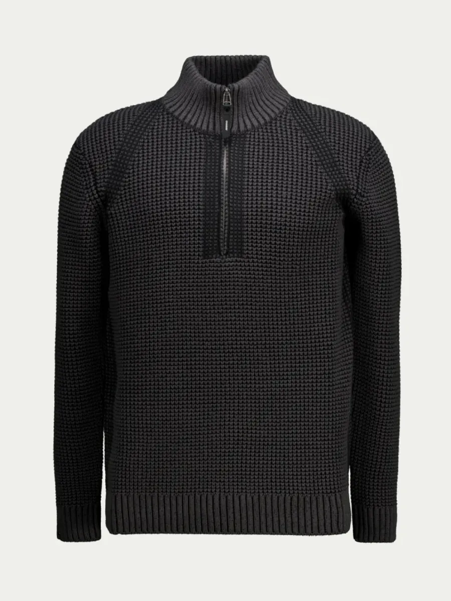 Chasin-Oliver dual half zip-31140005-E9002 Black oyster-ZWART
