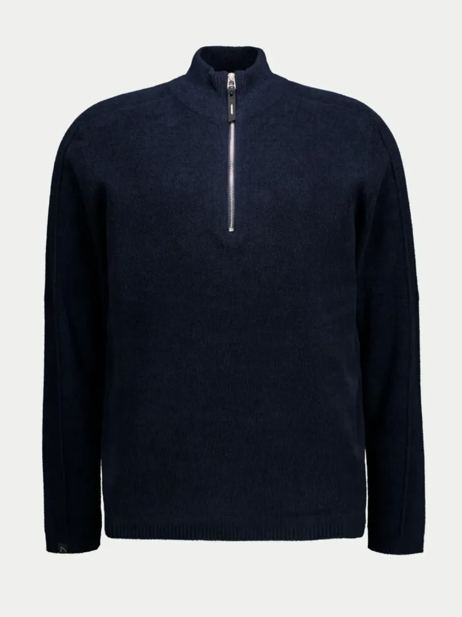 Chasin-Oscar velo half zip-31140006-E6026 Salute-NAVY