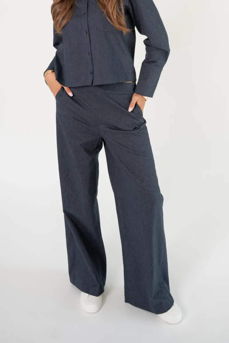 Corel-Lior Pants Wide Britta-1007-5247-160 Night Sky-NAVY