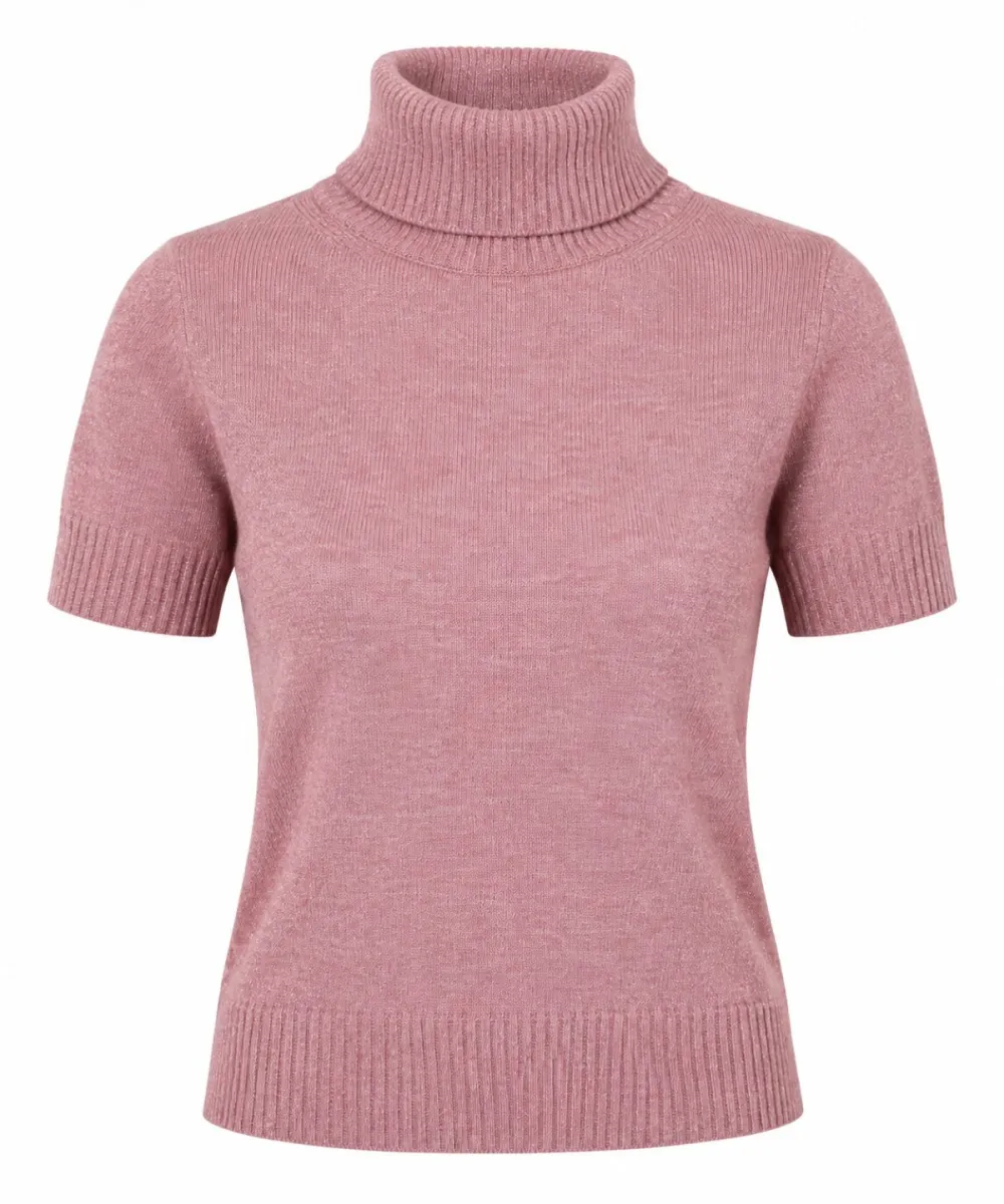 EMOTIONS-Pullover rollneck SS lurex-226105L-304 Rose-ROSE