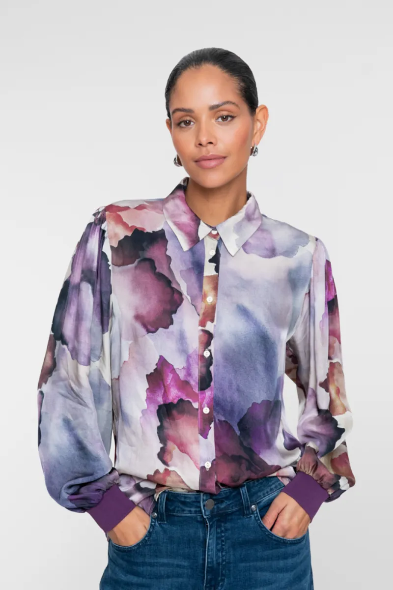 GEISHA-Blouse-63906-20-718 Ecru/purple-ECRU