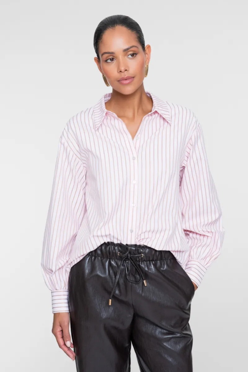 GEISHA-Blouse stripe-63821-14-420 Pink/caramel-ROSE