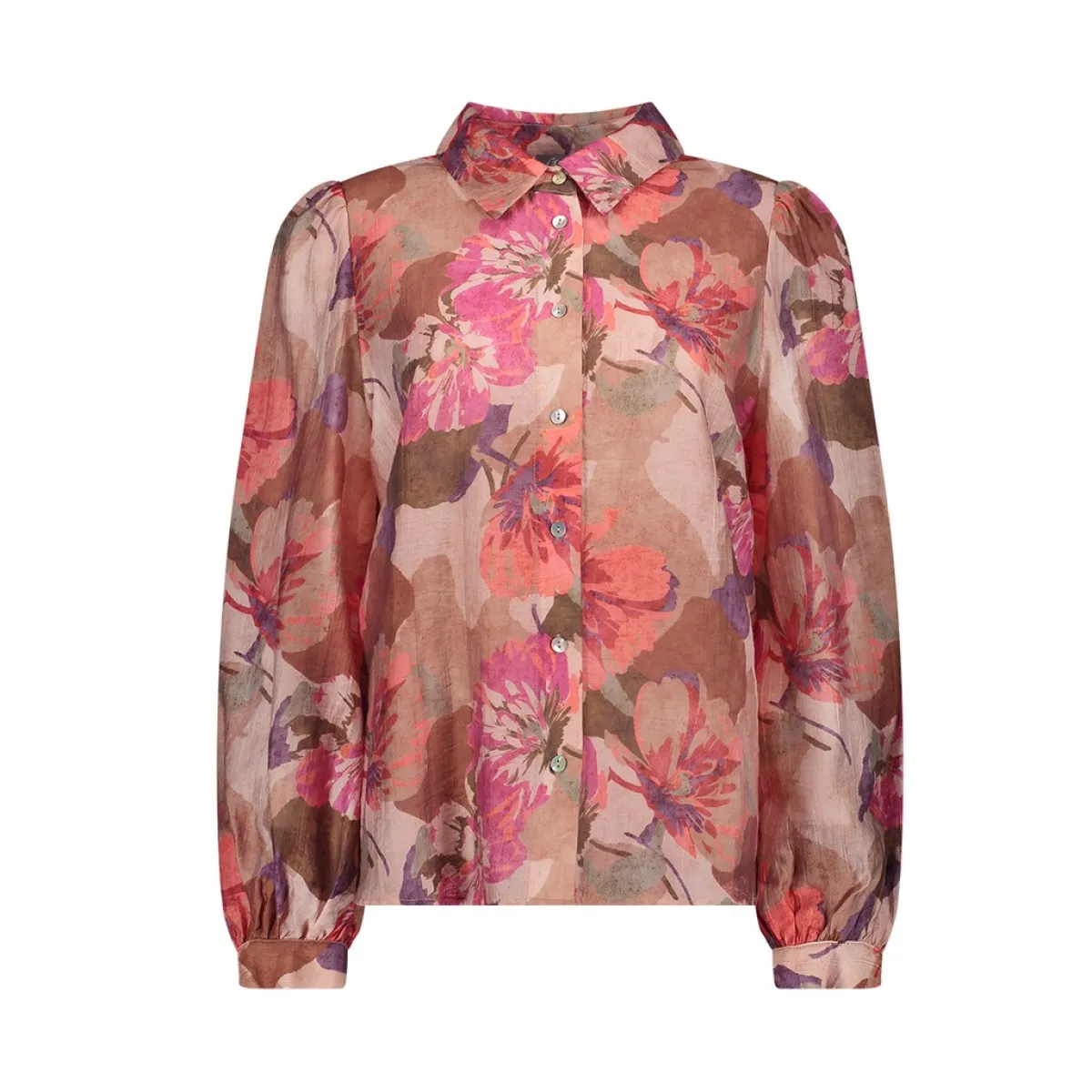 GEISHA-Blouse with flowers-63829-14-475 Rosebud/sand/purple-ROSE