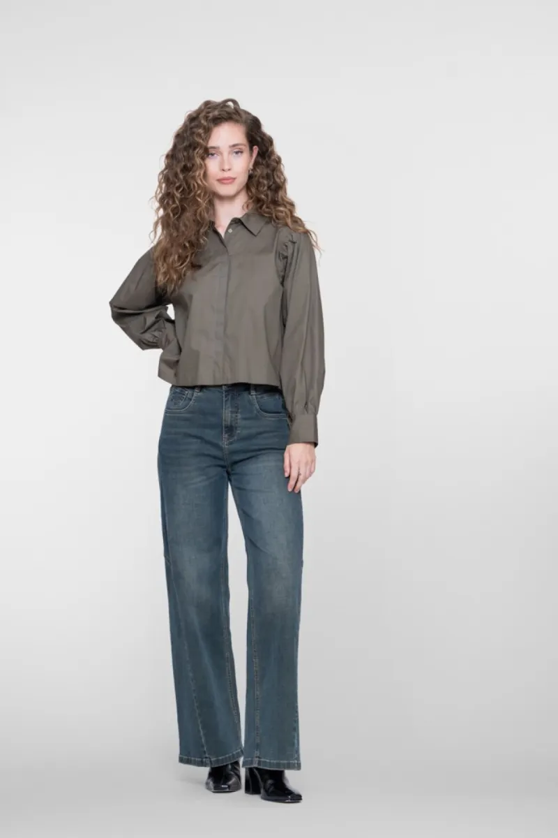GEISHA-Jeans wide-61808-10-810 Blue denim tinted-DONKER DENIM