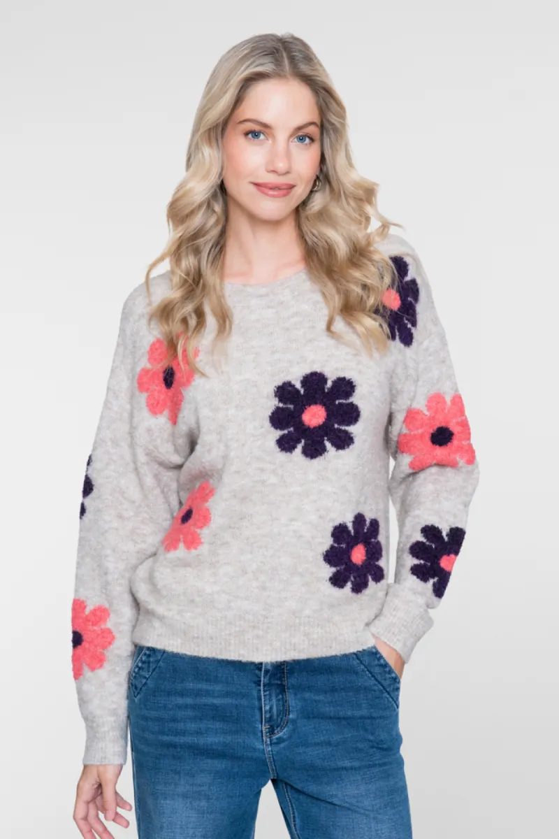 geisha-pullover-flowers-64807-10-720-sand-pink-purple-zand-2 GEISHA-Pullover flowers-64807-10-720 Sand/pink/purple-ZAND