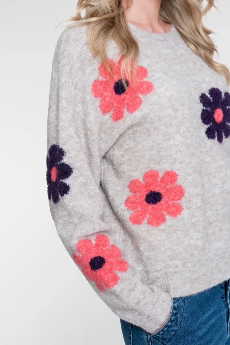 geisha-pullover-flowers-64807-10-720-sand-pink-purple-zand-3 GEISHA-Pullover flowers-64807-10-720 Sand/pink/purple-ZAND