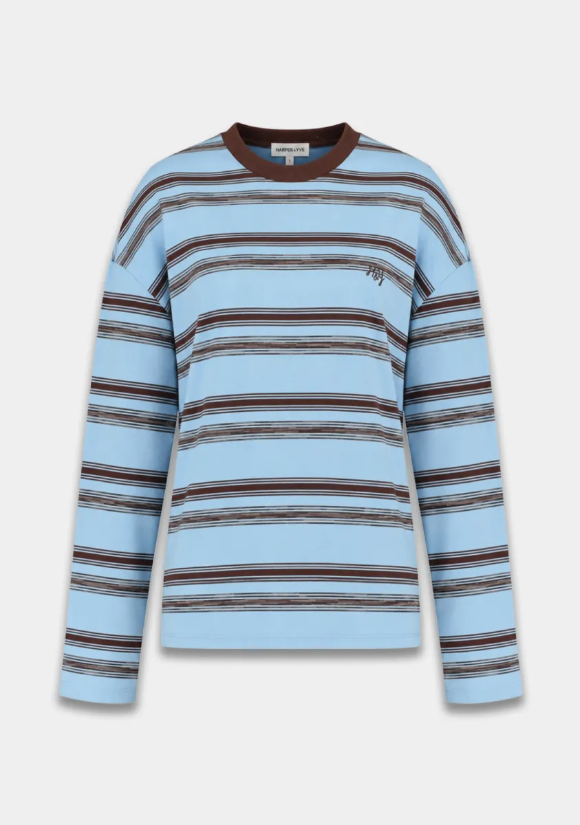 Harper & Yve-Tommy-DW6P615-424 Blue Stripe-BLAUW COMBINATIE