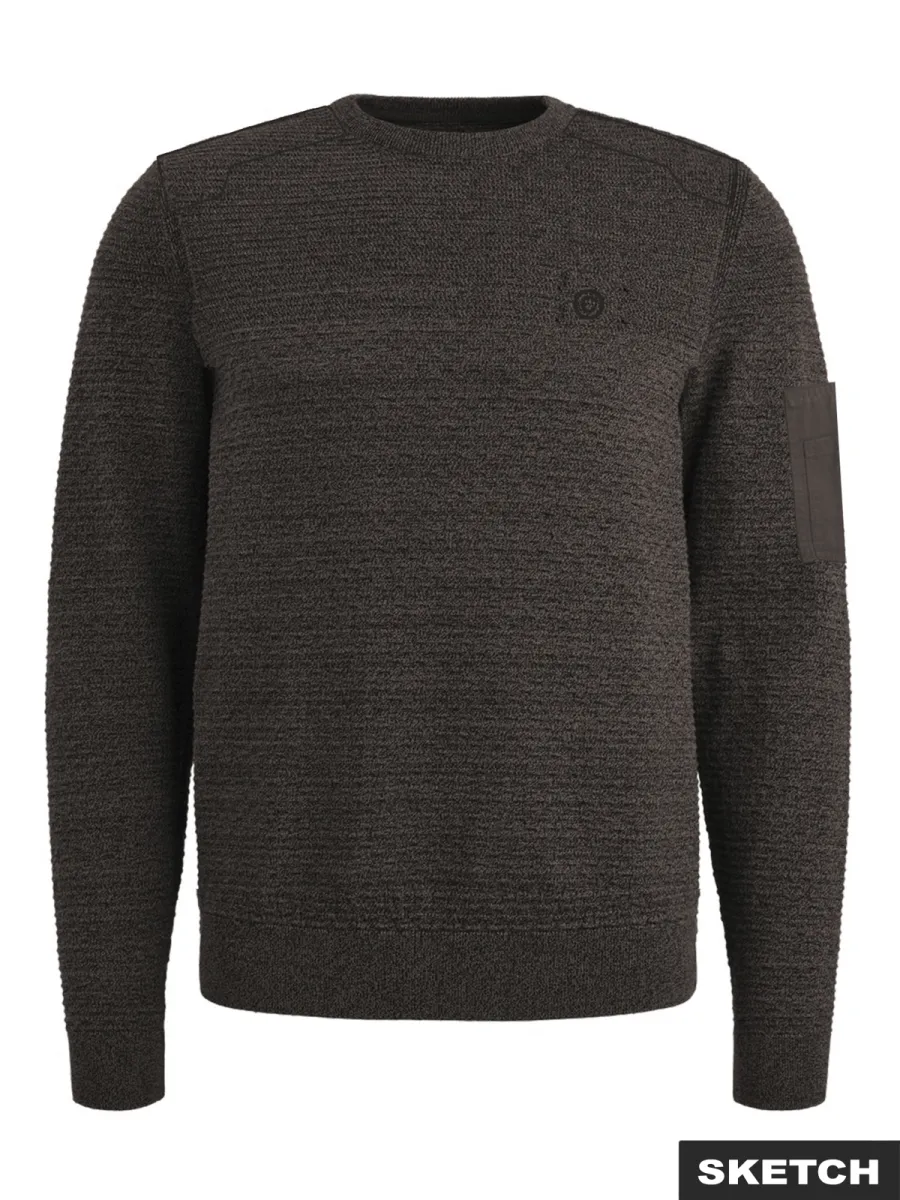 JACK & JONES-JCOLEAGUE KNIT CREW NECK SMU-12313164-Chocolate torte-CHOCOLADE