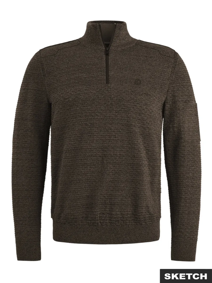 JACK & JONES-JCOLEAGUE KNIT HIGH NECK SMU-12313167-Chocolate torte-CHOCOLADE