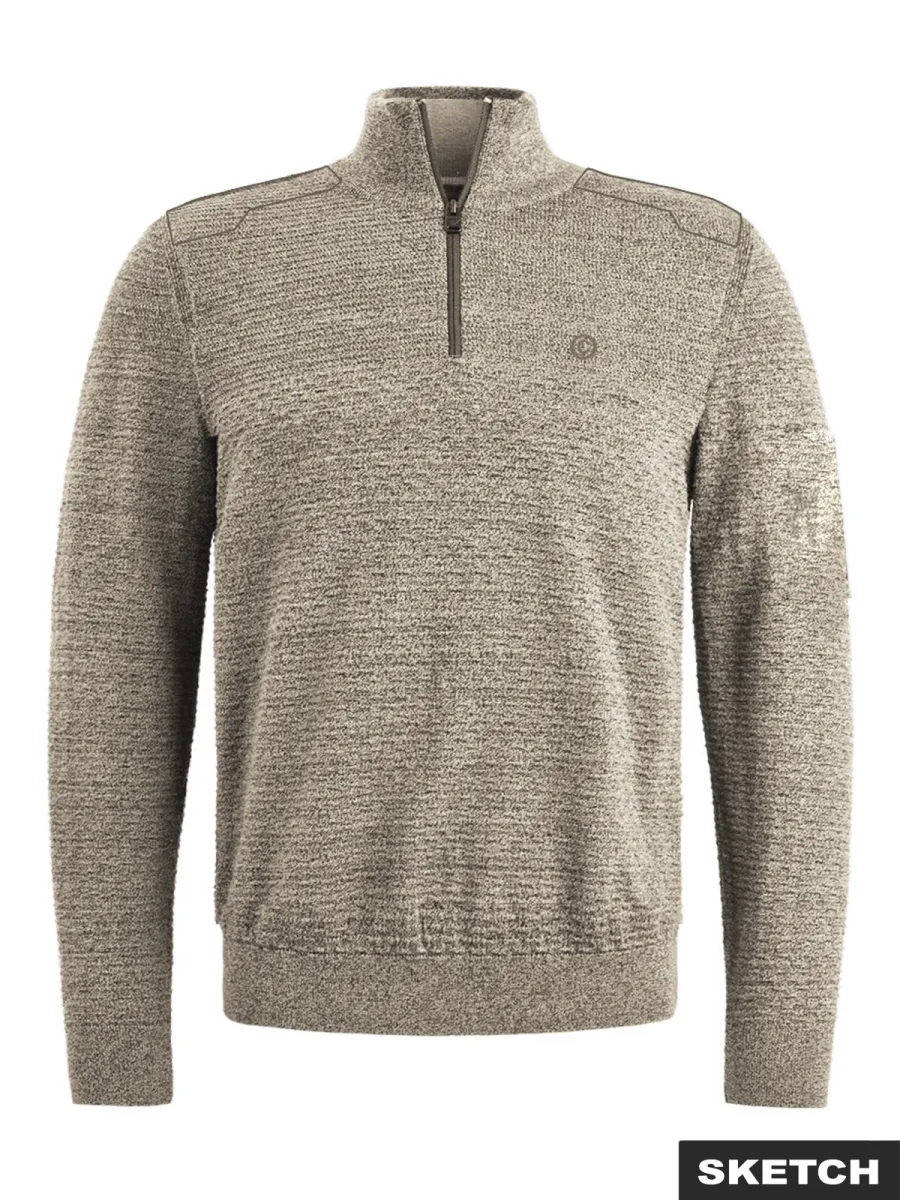 JACK & JONES-JCOLEAGUE KNIT HIGH NECK SMU-12313167-Dove-ZWART