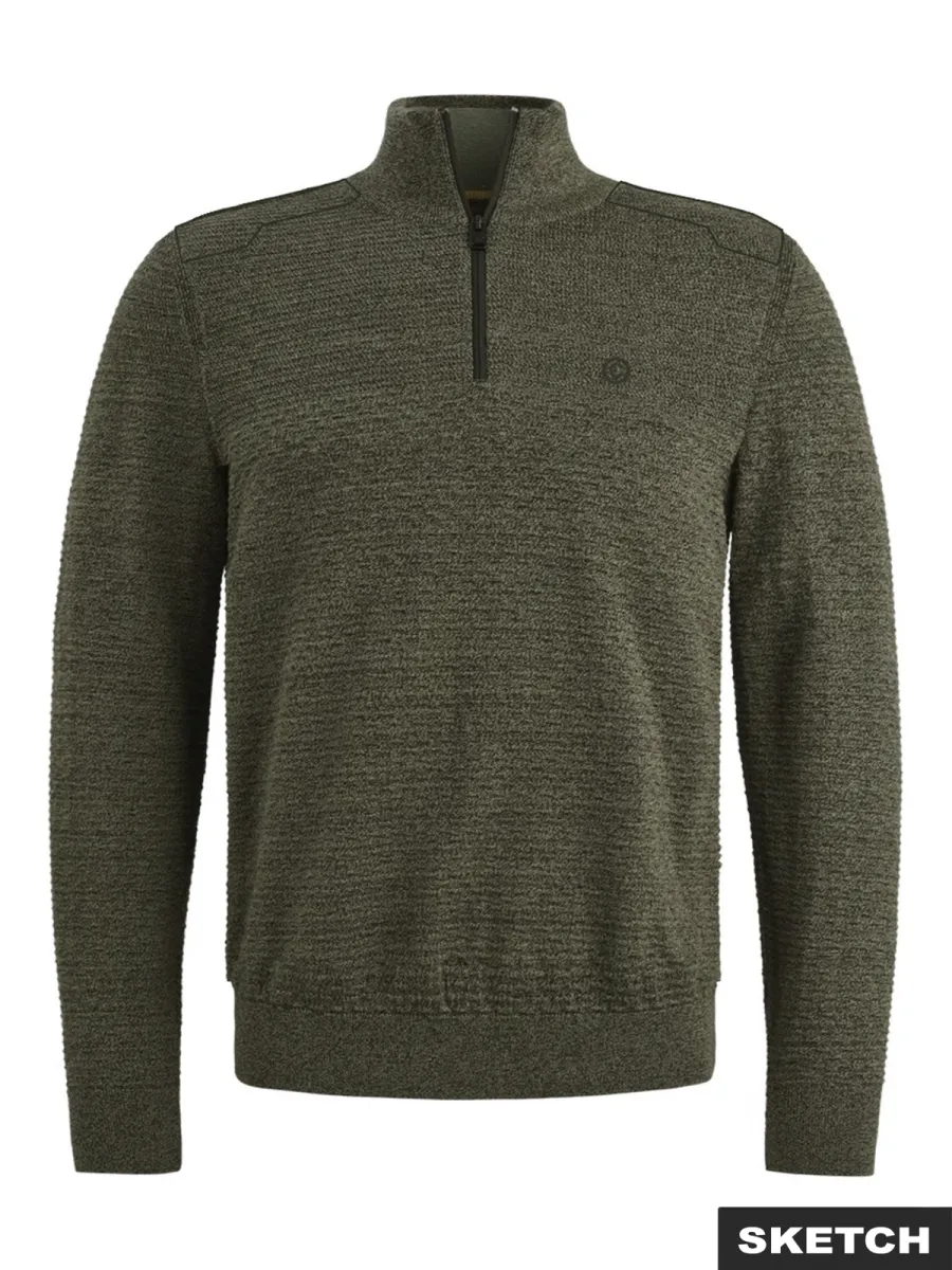 JACK & JONES-JCOLEAGUE KNIT HIGH NECK SMU-12313167-Dusty olive-OLIJF