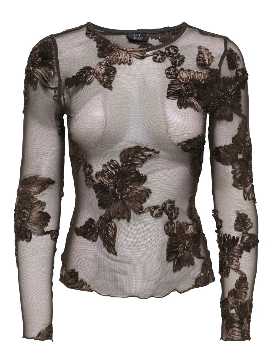 JDY-JDYCASABLANCA L/S TOP JRS DIA-15379869-Coffee Bean-CAFE