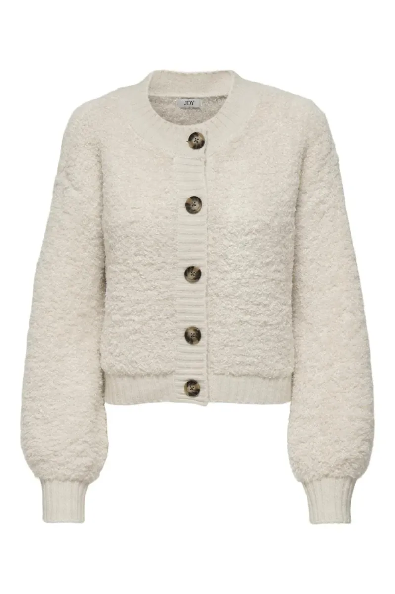 JDY-JDYEIRA LIFE L/S O-NECK CARDIGAN KN-15337012-Birch-CREME