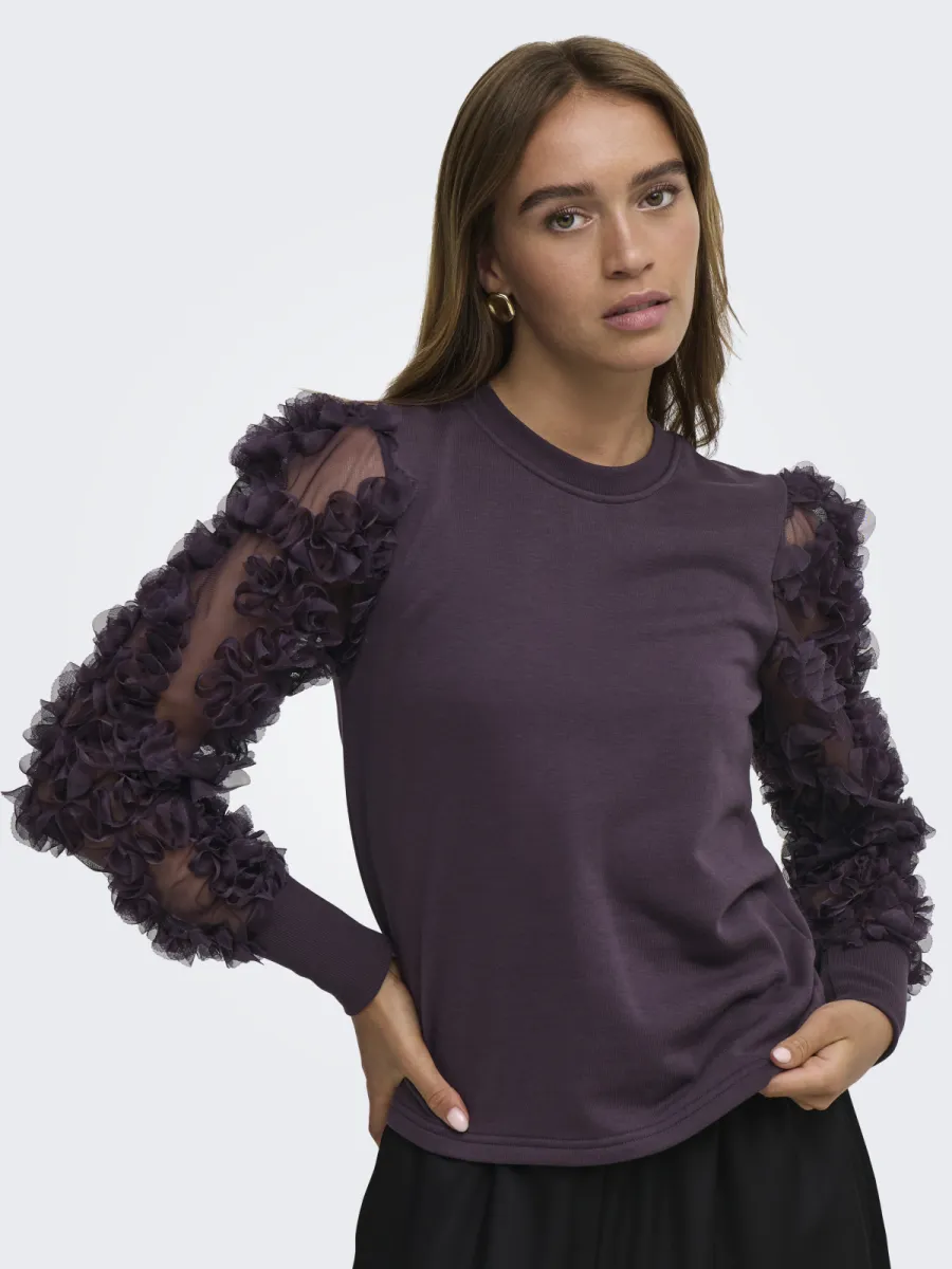 JDY-JDYFAIRVIEW LIFE L/S SWEAT JRS NOO-15220558-Plum Perfect-PAARS