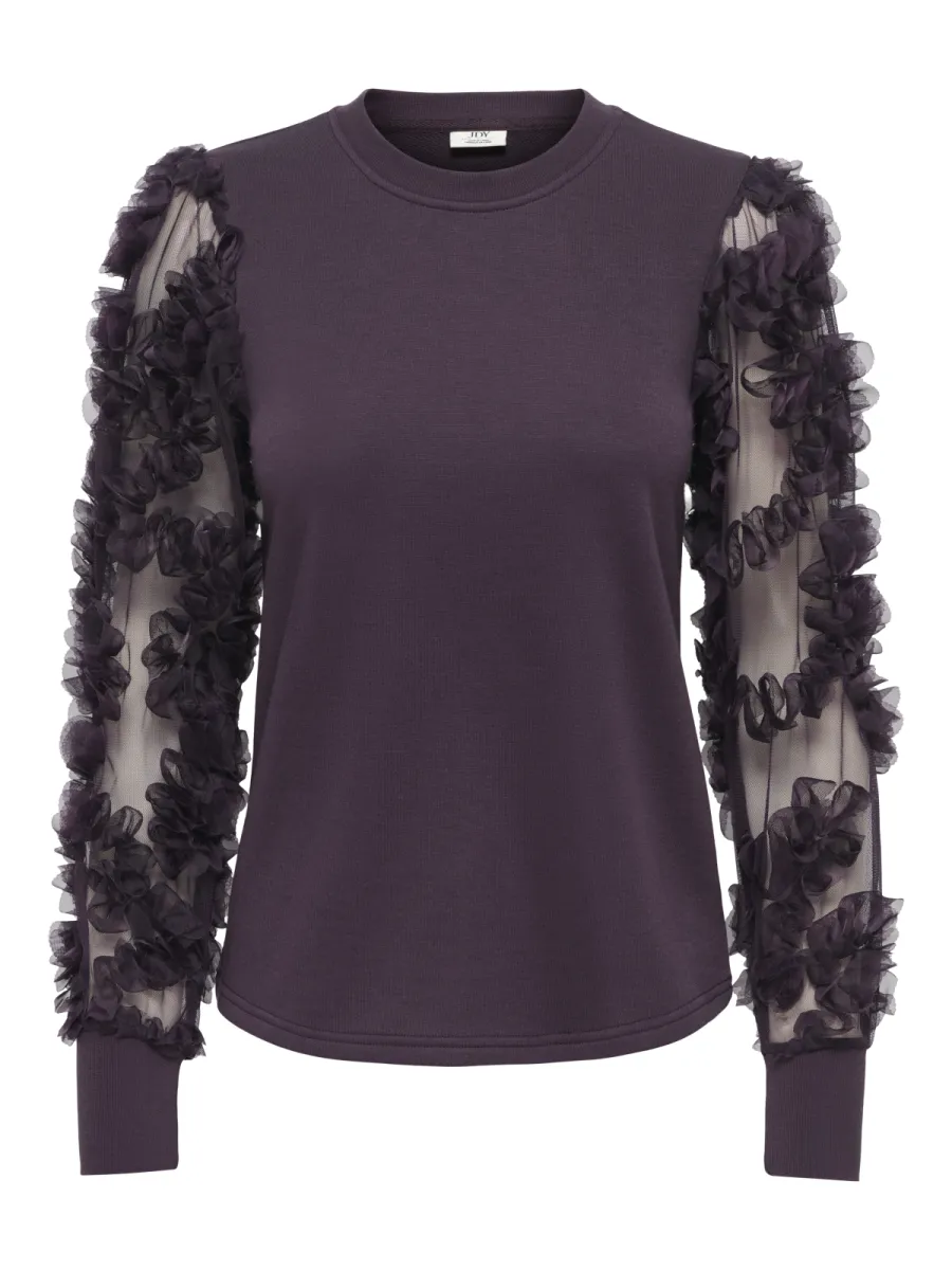 JDY-JDYFAIRVIEW LIFE L/S SWEAT JRS NOO-15220558-Plum Perfect-PAARS