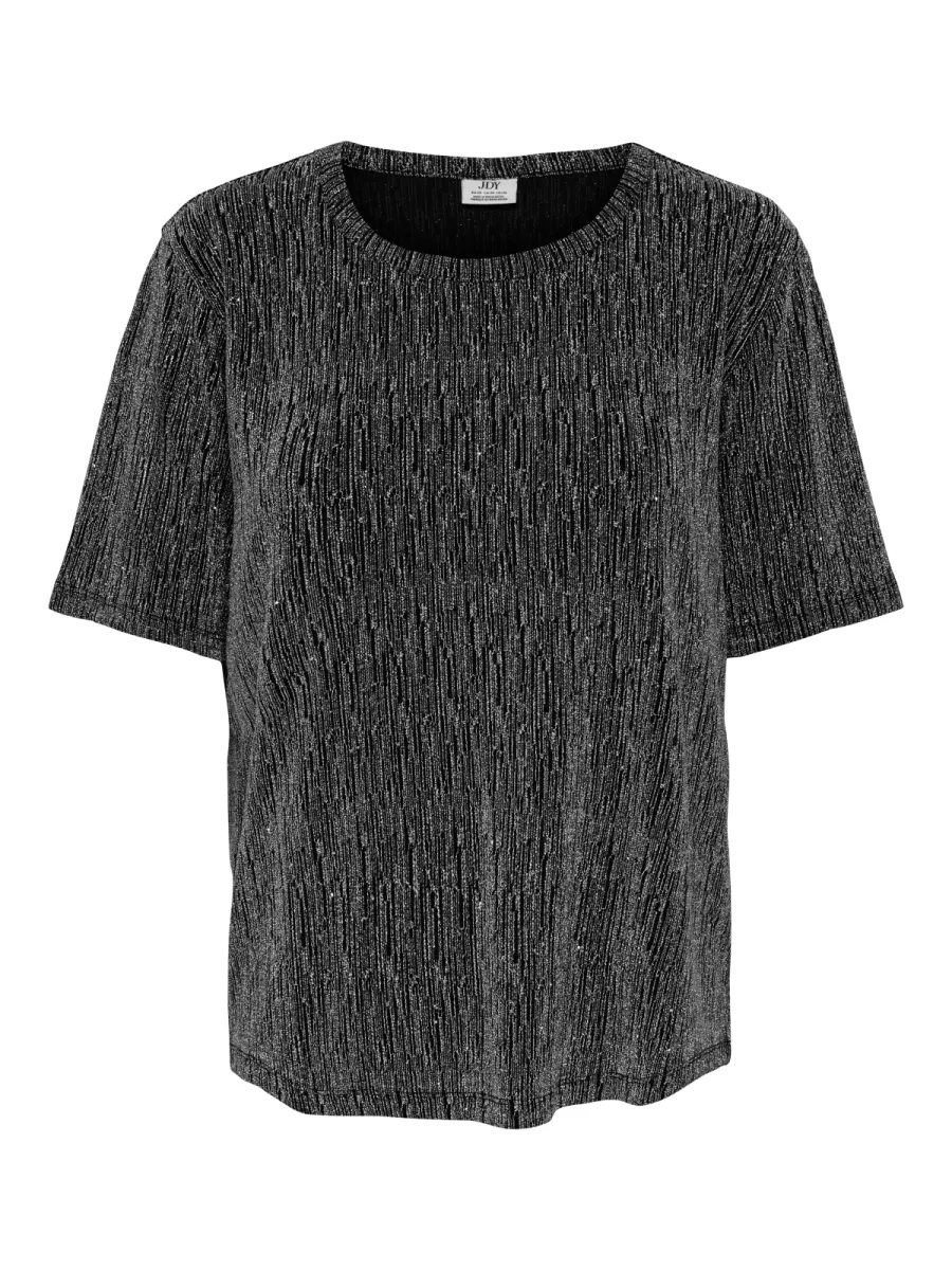 JDY-JDYKASHMERE S/S O NECK TOP JRS-15389728-Black-BLACK