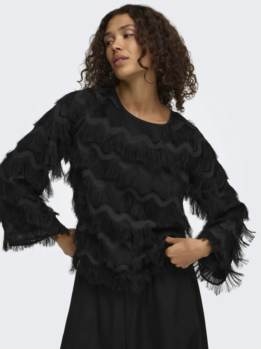 JDY-JDYKESHA L/S TOP WVN-15382857-Black-BLACK
