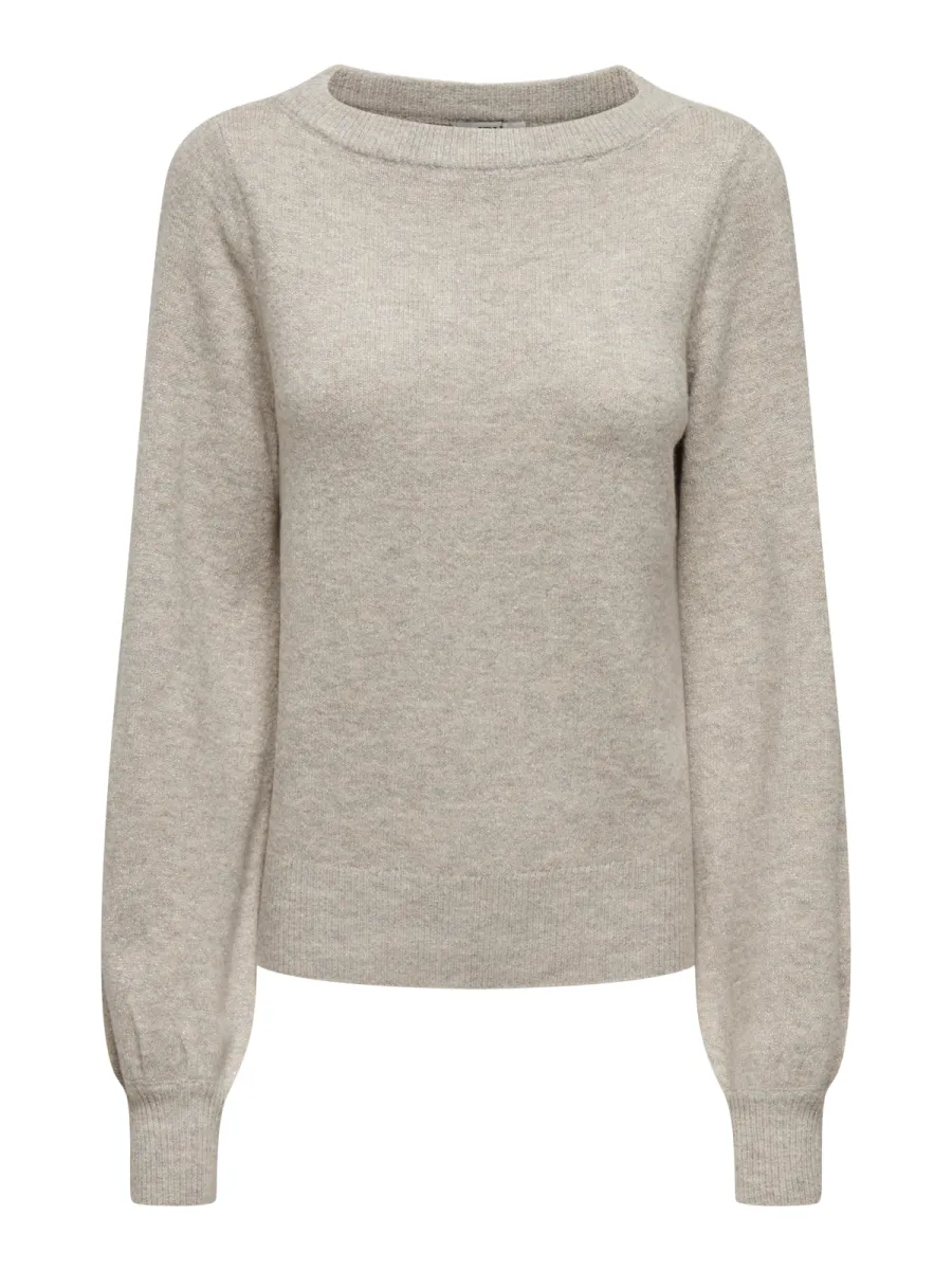 JDY-JDYRUE GLITTER L/S BOAT PULLOVE KNT-15330648-Chateau Gray-KIT