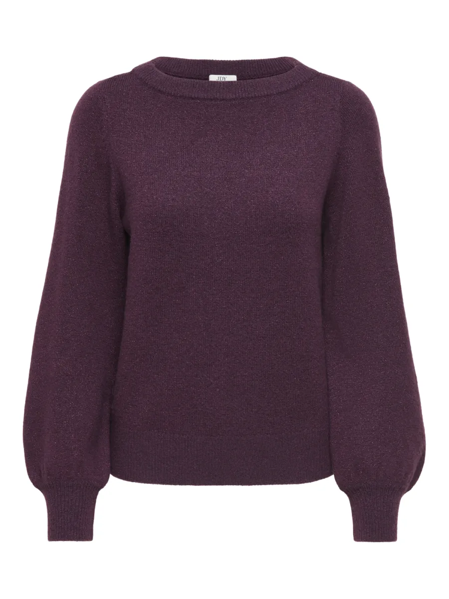 JDY-JDYRUE GLITTER L/S BOAT PULLOVE KNT-15330648-Winetasting-BORDEAUX