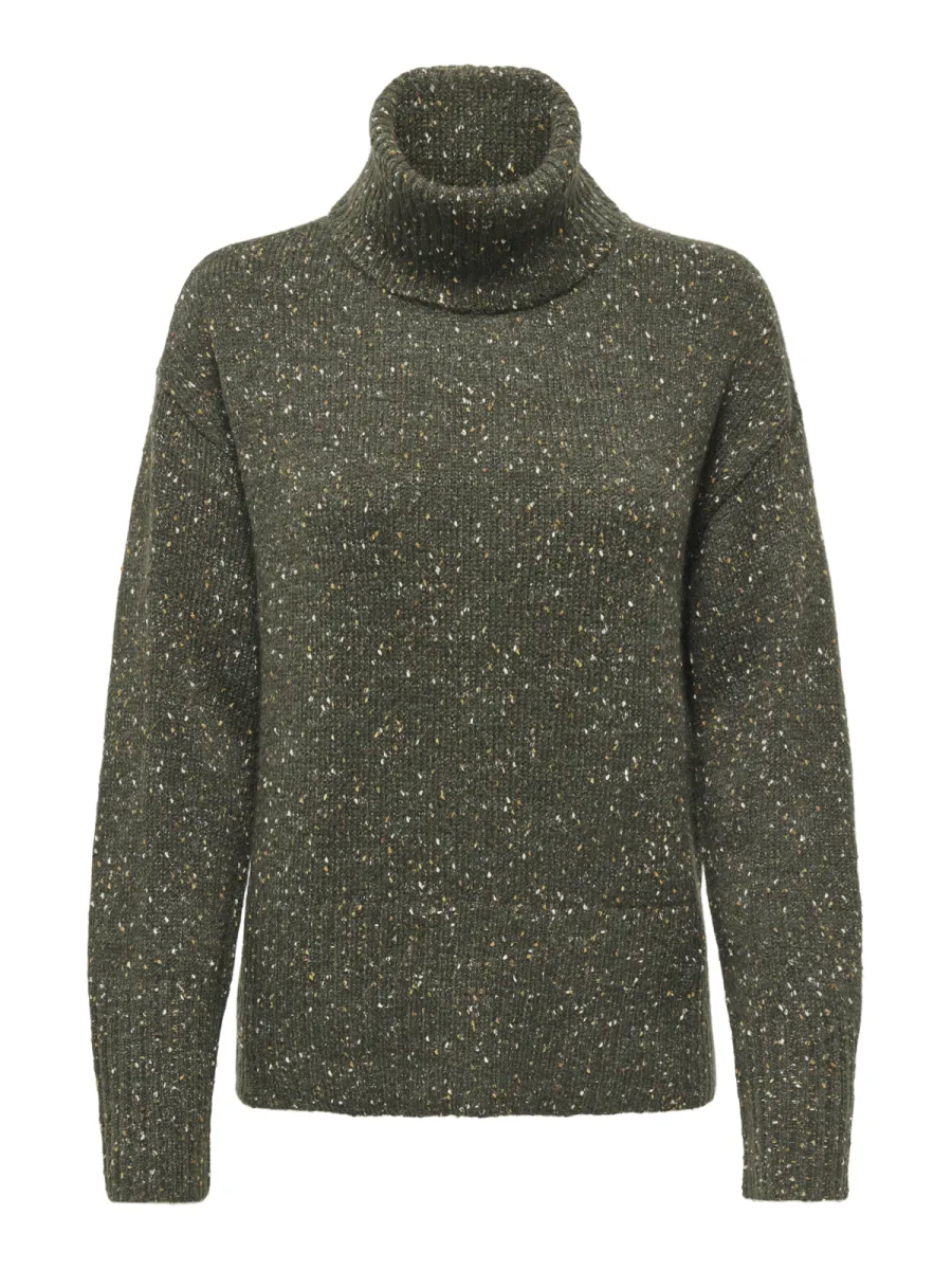 JDY-JDYSABINE L/S COWL NECK PULLOVER KN-15379769-Forest Night-GROEN