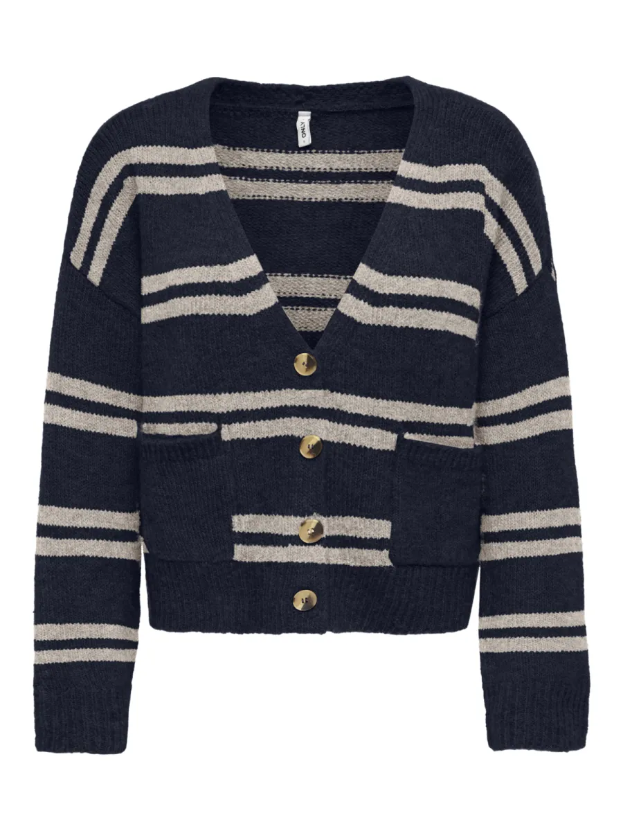 JDY-ONLSOPHIE LS V-NECK CARDIGAN BF KNT-15382191-Night Sky-NAVY