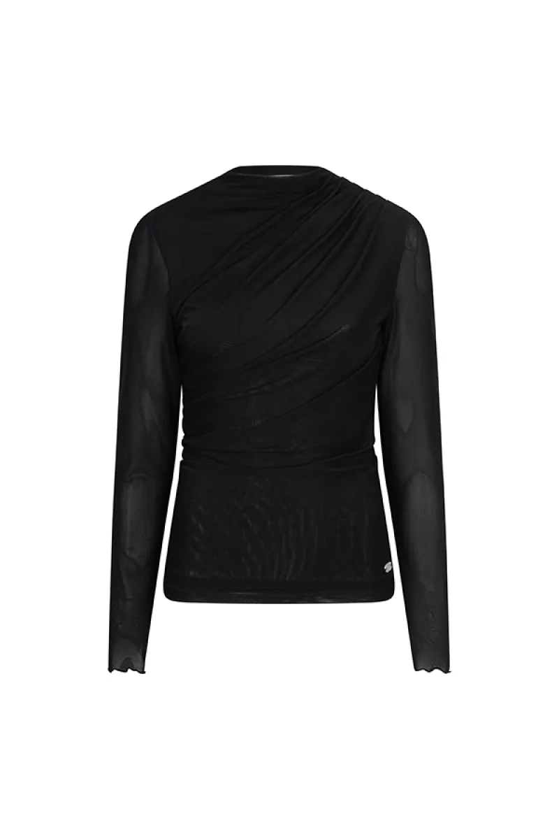 LOFTY MANNER-Jolien-RJ13-Draped Mesh-ZWART
