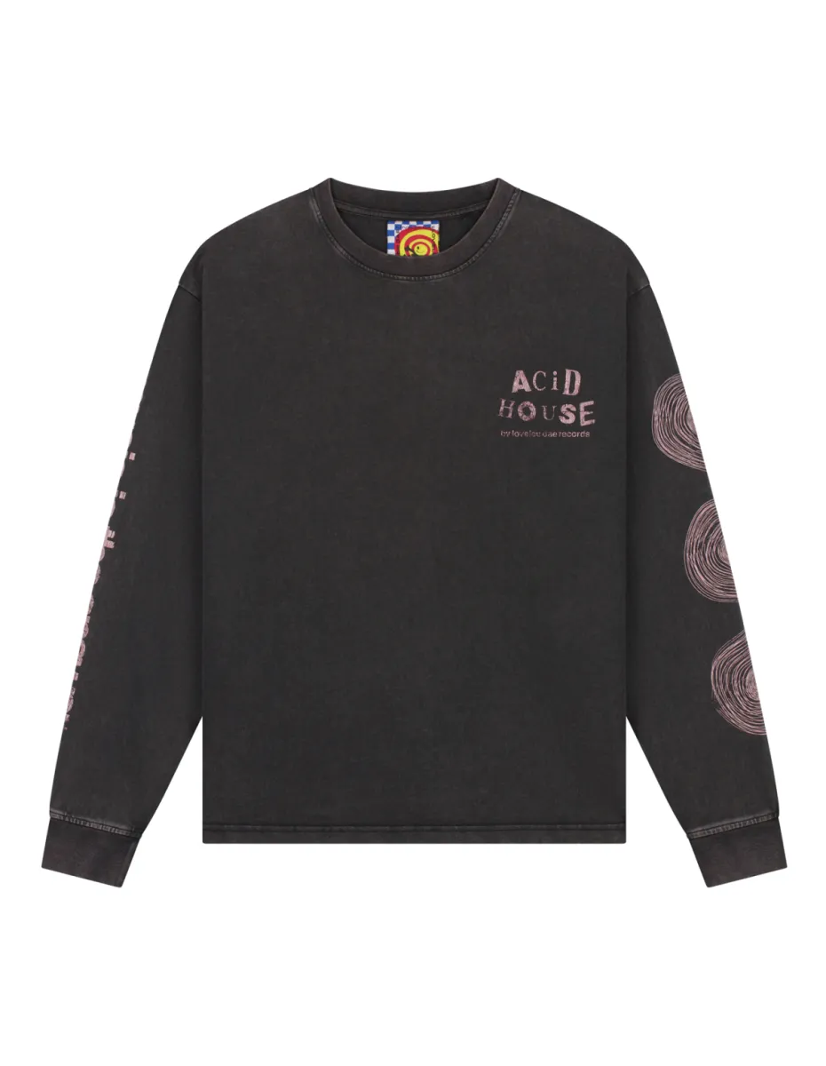 Lovelee Dae-Chuck acid house ls-LLD000060-2 Washed black-ZWART