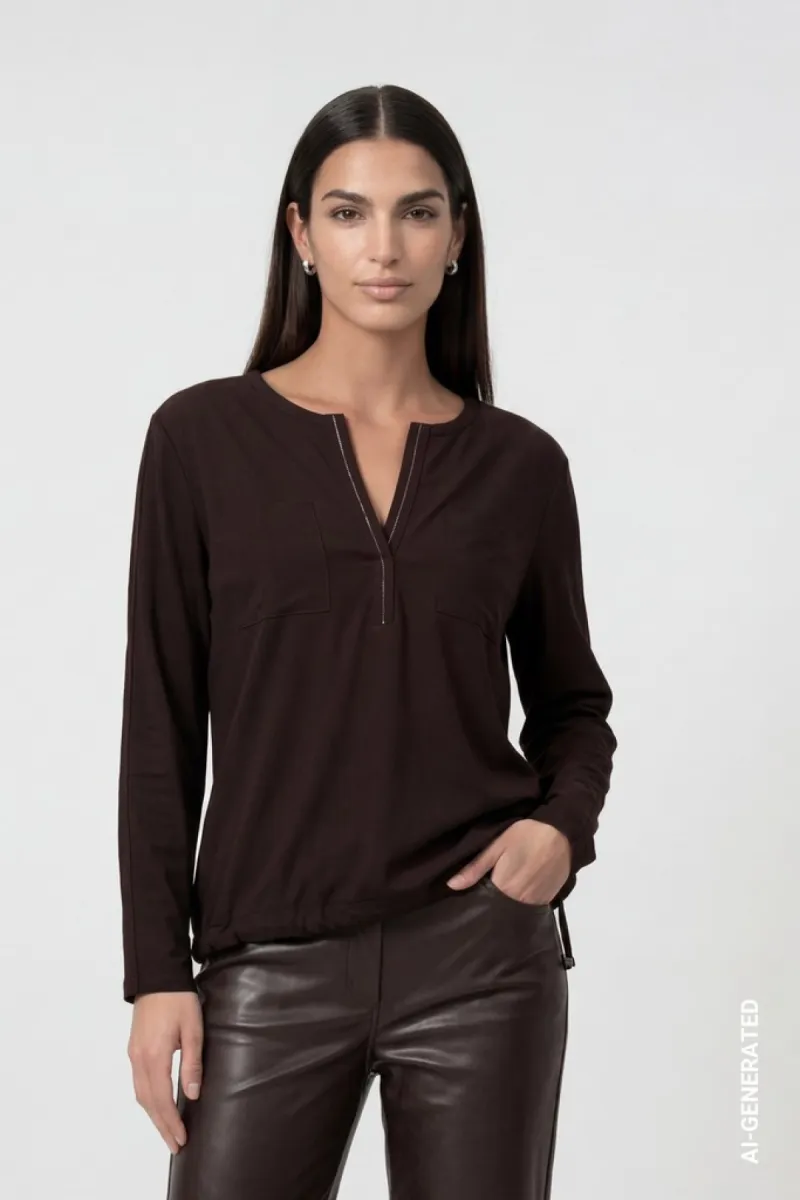 monari-blouse-with-jewelry-810104-567-black-coffee-cafe-1 Monari-Blouse with jewelry-810104-567 Black coffee-CAFE