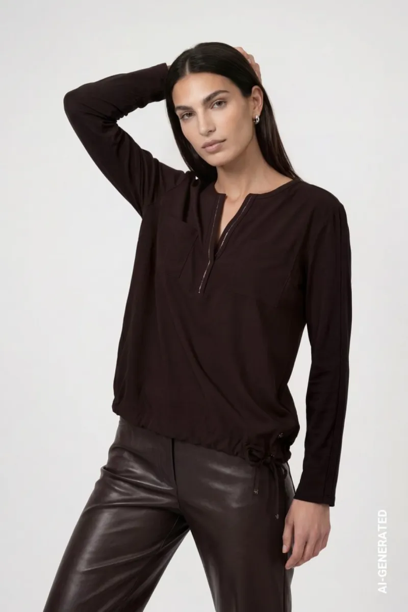 monari-blouse-with-jewelry-810104-567-black-coffee-cafe-2 Monari-Blouse with jewelry-810104-567 Black coffee-CAFE