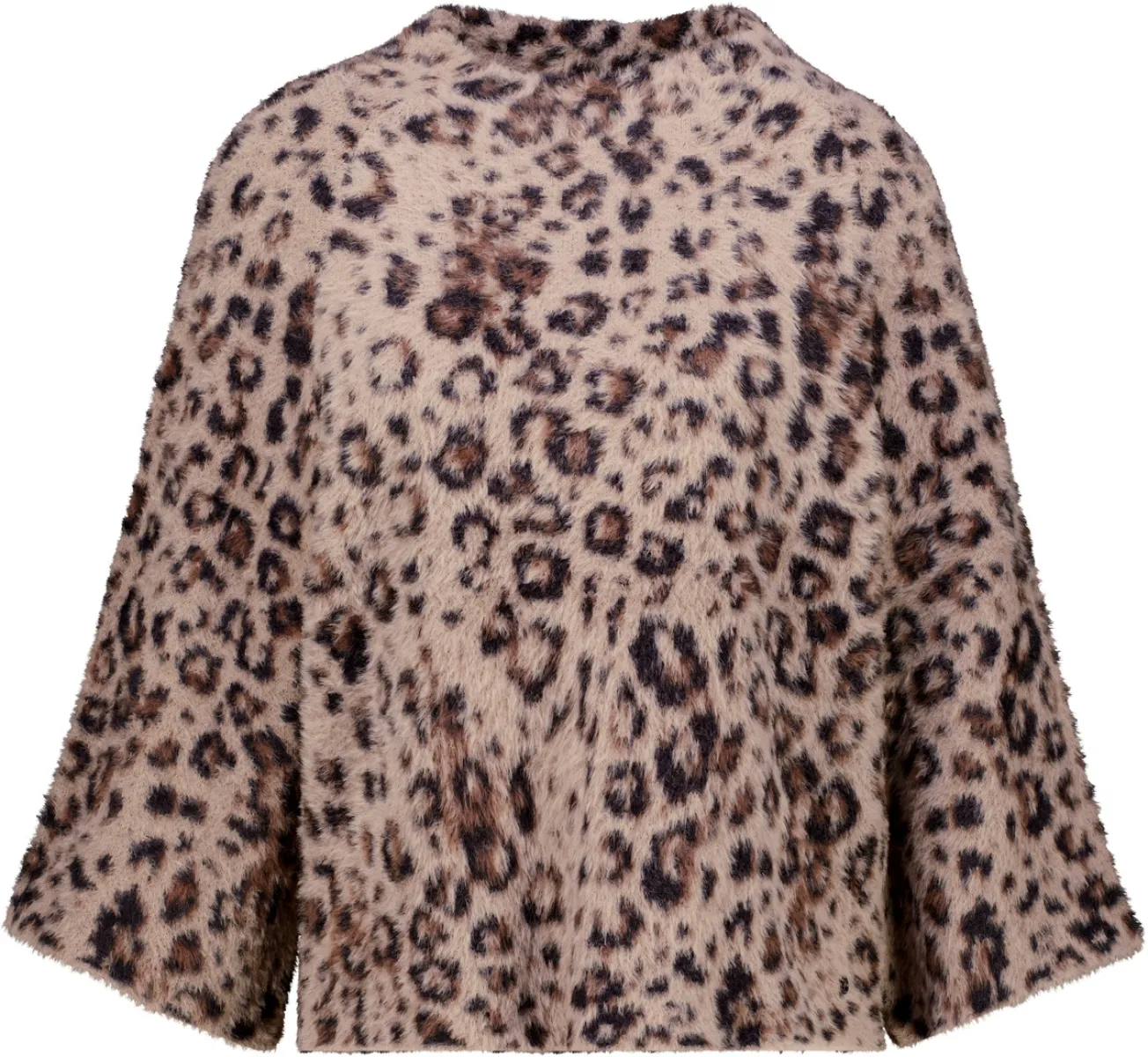 Monari-Cardigan with leopard jacquard pattern-810362-598 Sesame pattern-BRUIN