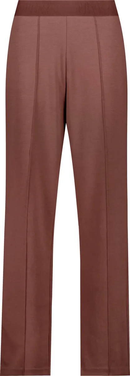 Monari-Faux leather wide-leg trousers-810294-557 Chocolate brown-CHOCOLADE