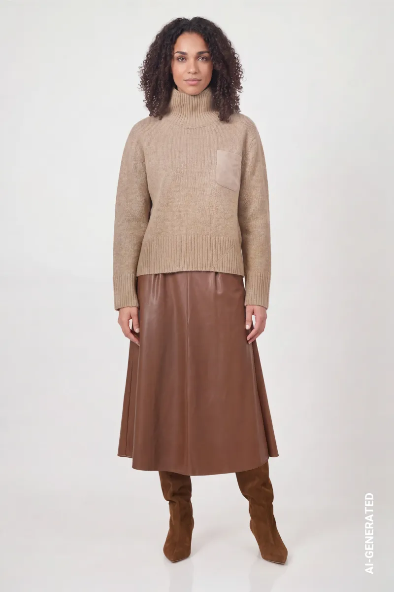 monari-knitted-jumper-with-chest-pocket-810356-596-sesame-bruin-1 Monari-Knitted jumper with chest pocket-810356-596 Sesame-BRUIN
