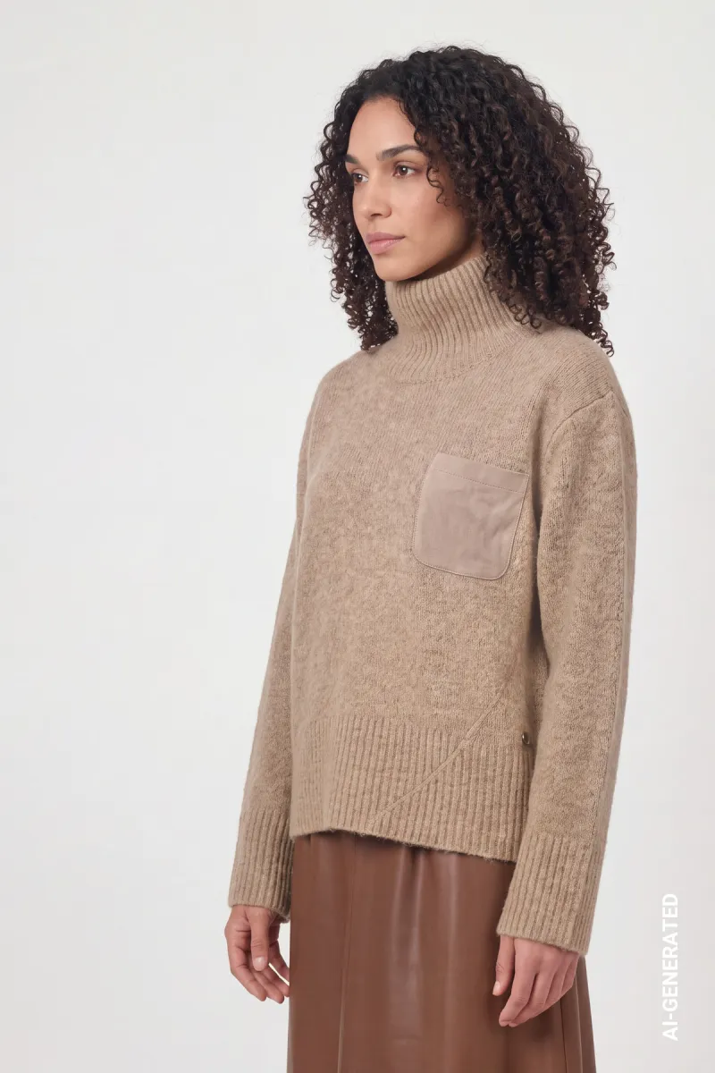 monari-knitted-jumper-with-chest-pocket-810356-596-sesame-bruin-3 Monari-Knitted jumper with chest pocket-810356-596 Sesame-BRUIN