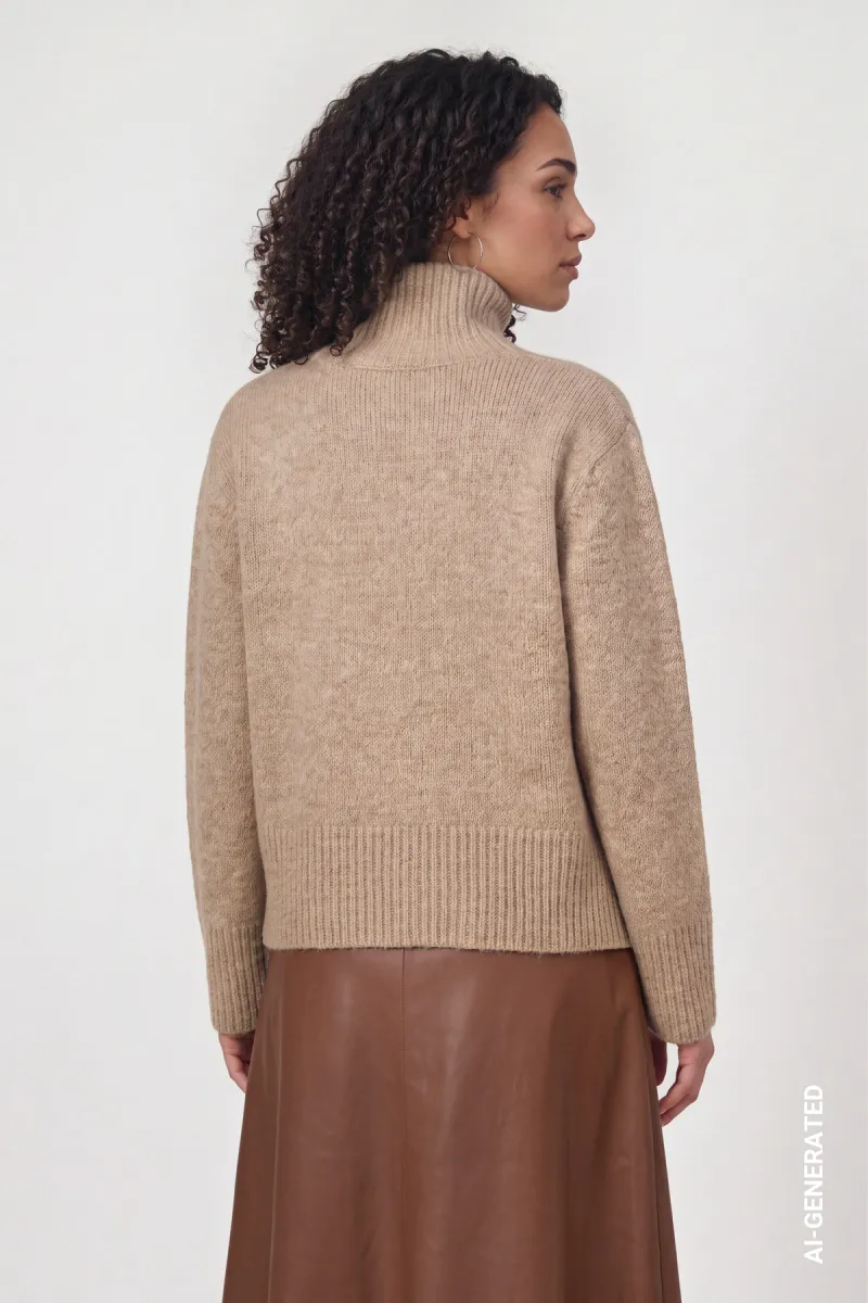 monari-knitted-jumper-with-chest-pocket-810356-596-sesame-bruin-5 Monari-Knitted jumper with chest pocket-810356-596 Sesame-BRUIN