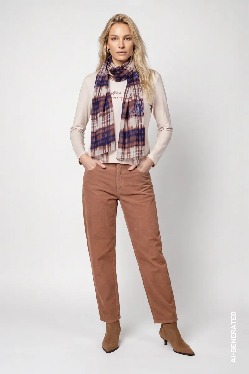 monari-scarf-with-plaid-pattern-810265-554-tiramisu-pattern-bruin-2 Monari-Scarf with plaid pattern-810265-554 Tiramisu pattern-BRUIN