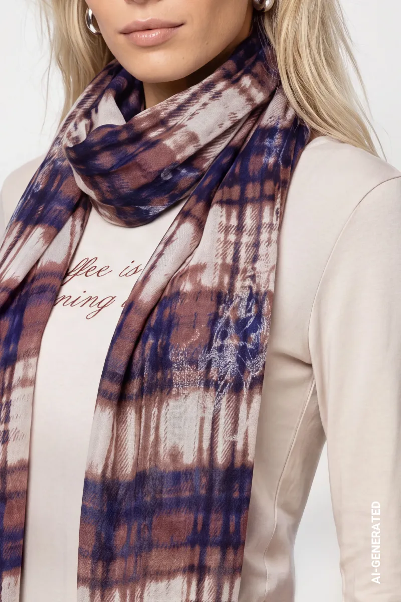 monari-scarf-with-plaid-pattern-810265-554-tiramisu-pattern-bruin-4 Monari-Scarf with plaid pattern-810265-554 Tiramisu pattern-BRUIN