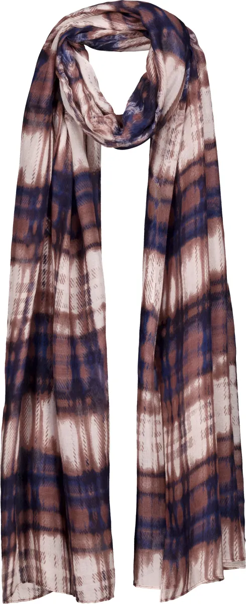 Monari-Scarf with plaid pattern-810265-554 Tiramisu pattern-BRUIN