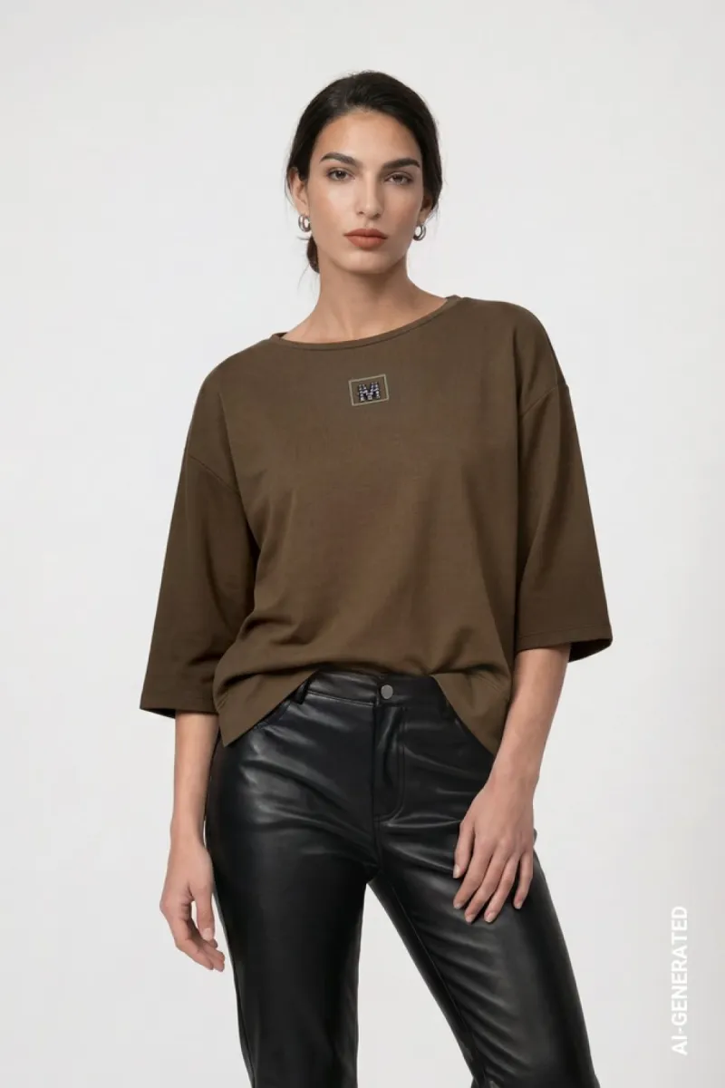 Monari-Sweatshirt met juweel-detail-809855-618 Olive-OLIJF