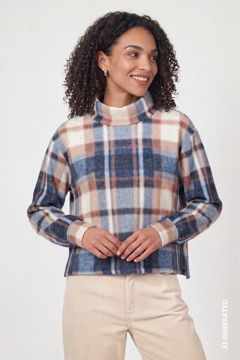 monari-sweatshirt-with-plaid-pattern-810595-554-tiramisu-pattern-bruin-2 Monari-Sweatshirt with plaid pattern-810595-554 Tiramisu pattern-BRUIN