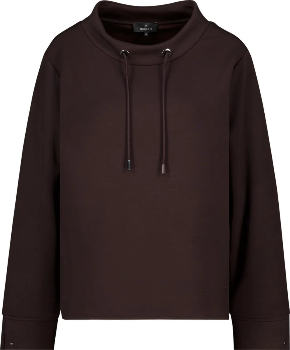 Monari-Sweatshirt with stand-up-809856-567 Black coffee-CAFE