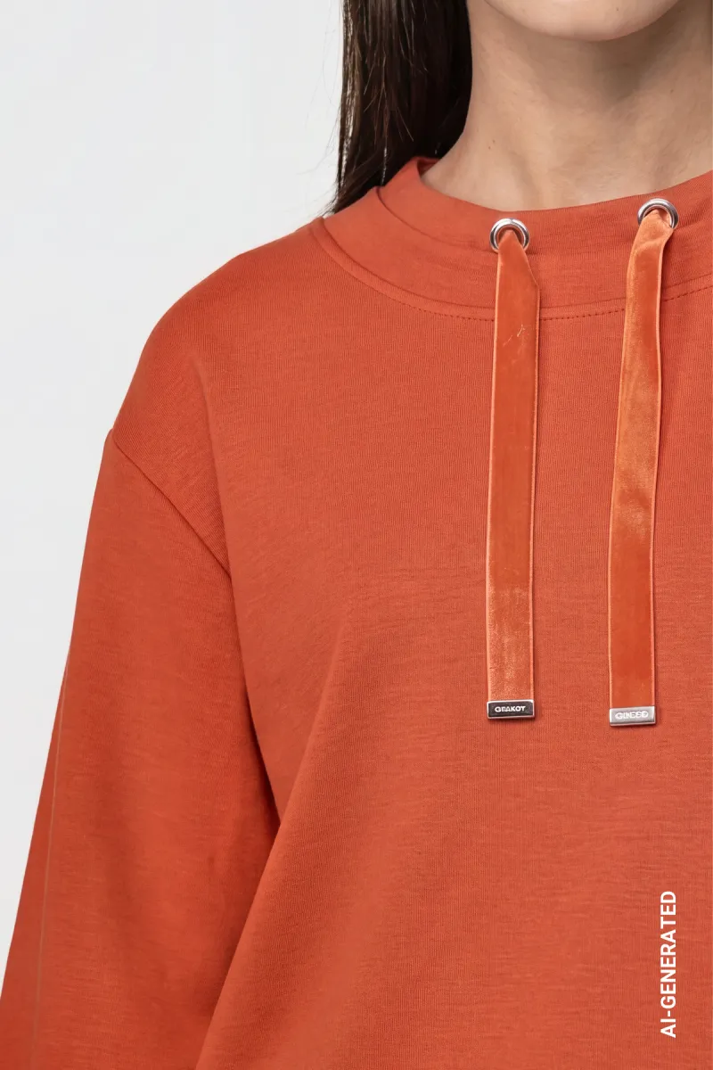 monari-sweatshirt-with-velvety-drawstring-810465-260-pumpkin-oranje-4 Monari-Sweatshirt with velvety drawstring-810465-260 Pumpkin-ORANJE