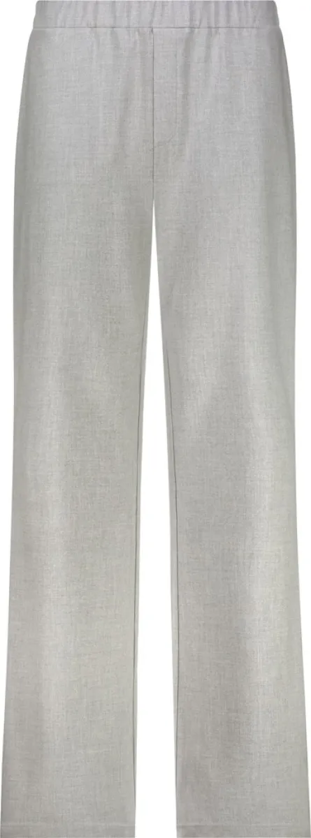 Monari-Wide leg business trousers-810006-849 Light grey melange-LICHT-/PAREL GRIJS