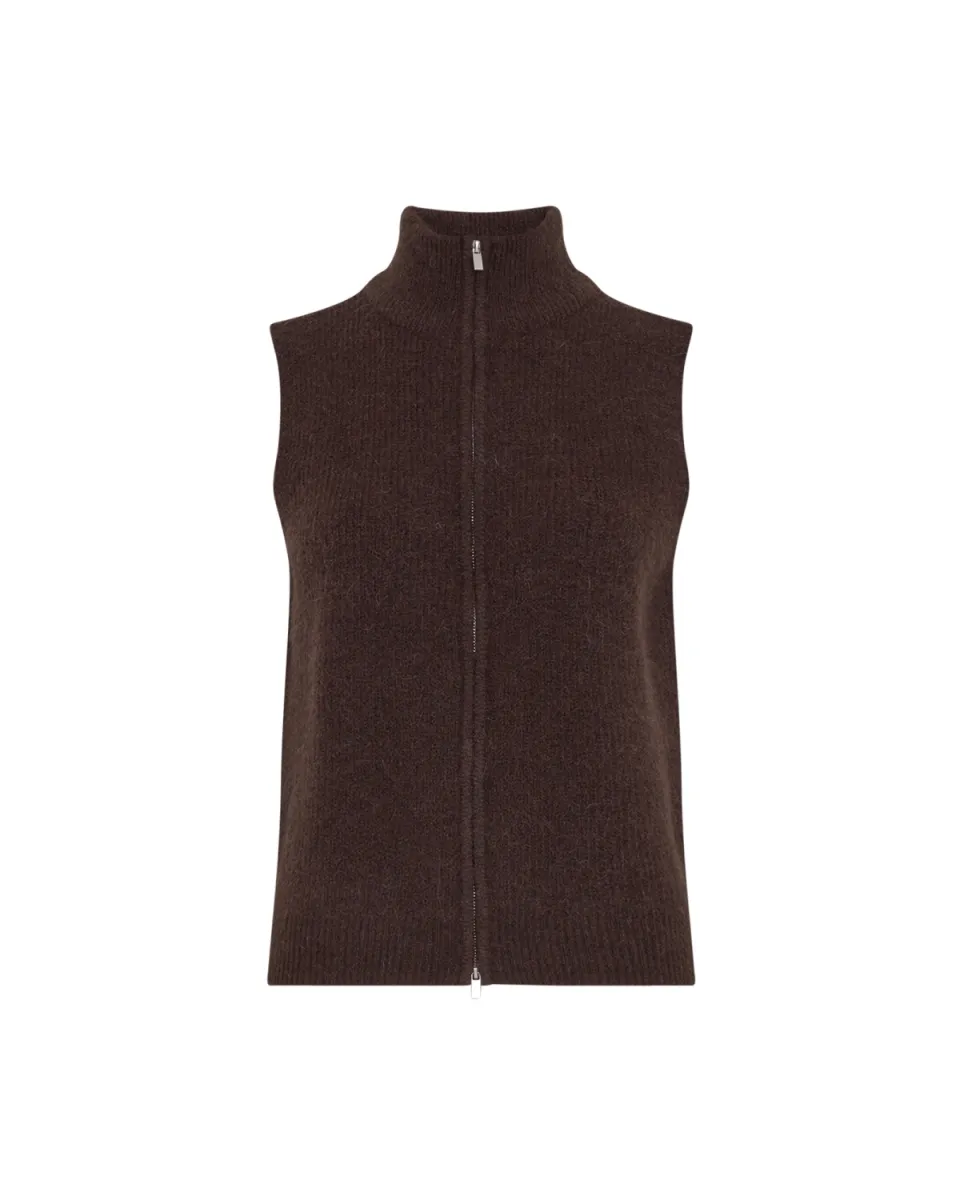 MOSS COPENHAGEN-Cilia Hope M Zip Vest-20188-Mole-BRUIN