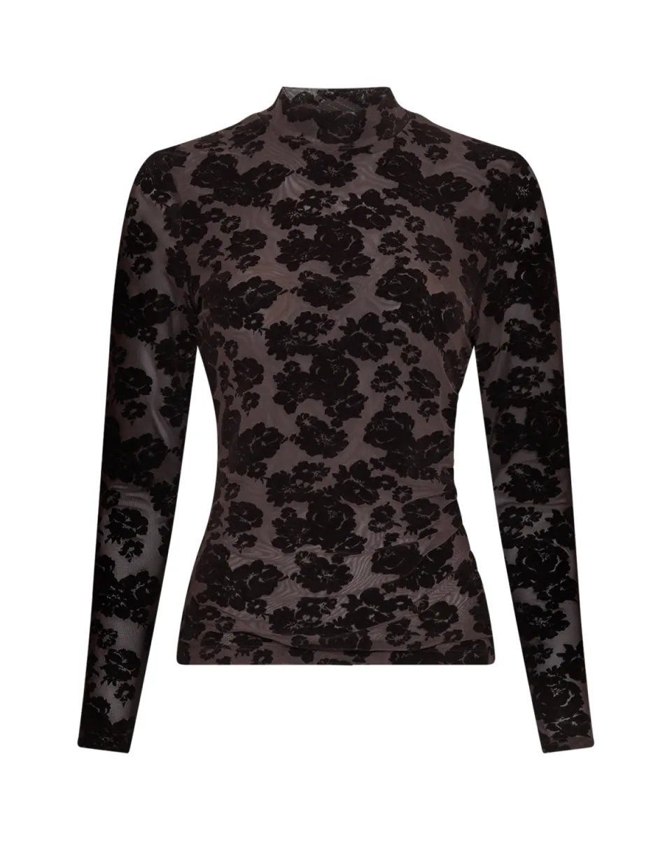 MOSS COPENHAGEN-Isa Illenora M Top Aop-20270-Mole Flower-BRUIN